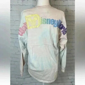 Spirit Jersey Walt Disney World Pastel Tie Dye Glitter Shirt Women XS oversized